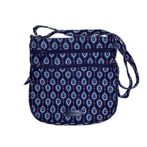 Vera Bradley Navy White MARRAKESH MOTIFS Patterned Crossbody Bag